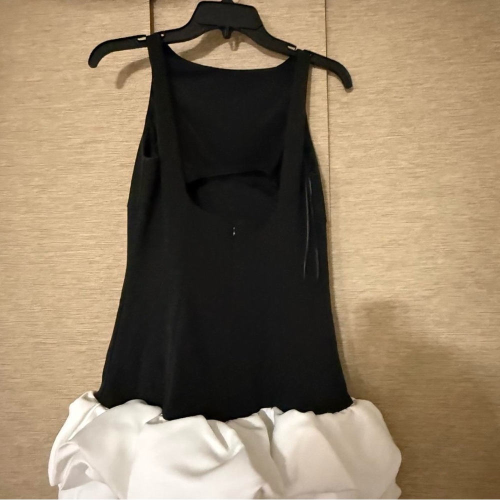 Elegant Black and White Ruffle Dress - Picture 2 of 2